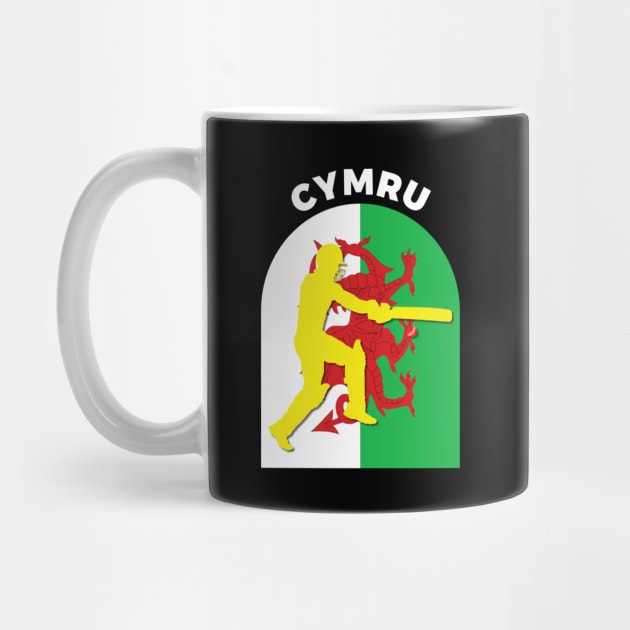 Cymru Cricket Batsman Baner Cymru by DPattonPD